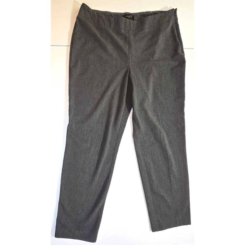 Talbots Women's Size 14P Petite Heritage Gray Dress Pants Side Zip/Button